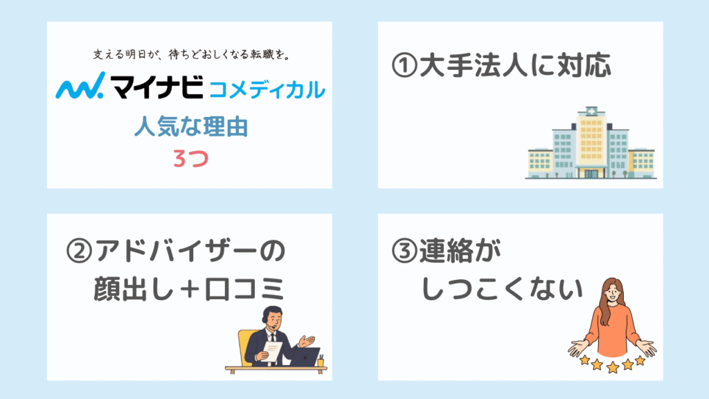 【メリット】マイナビコメディカルが人気な理由3つ