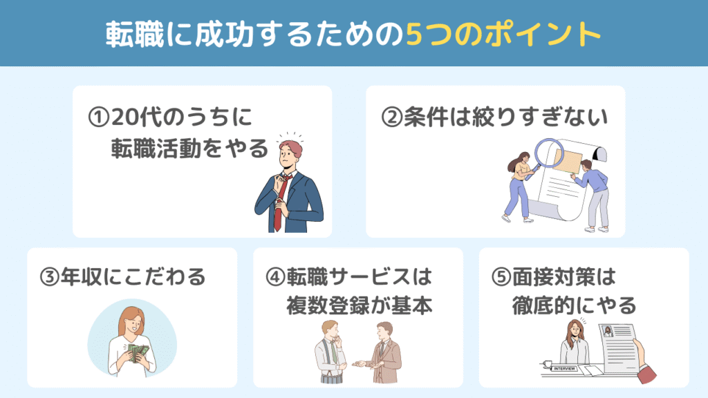 理学療法士が転職に成功するための5つのポイント