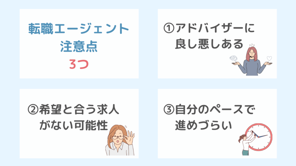 転職エージェント利用時の注意点3つと対処法